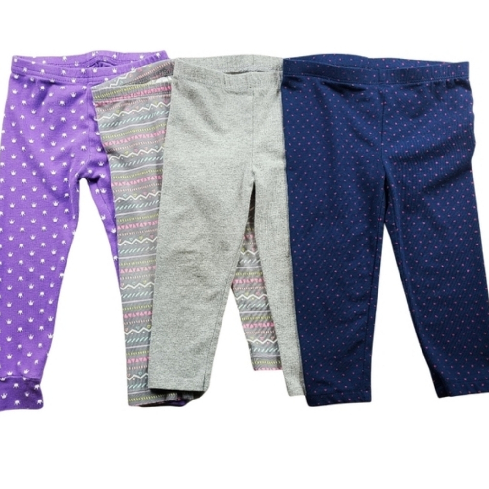 LOT OF 4 GIRLS LEGGINGS SIZE 2T VARIOUS BRANDS